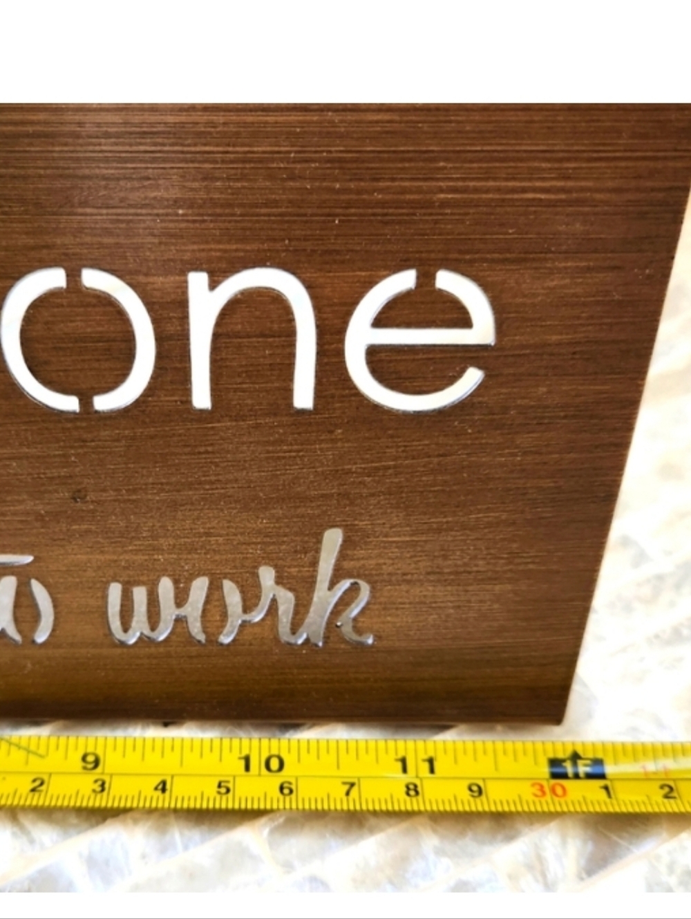 Bronze 'Leave Me Alone' Decorative Sign - Brown with White Lettering - Picture 3 of 3